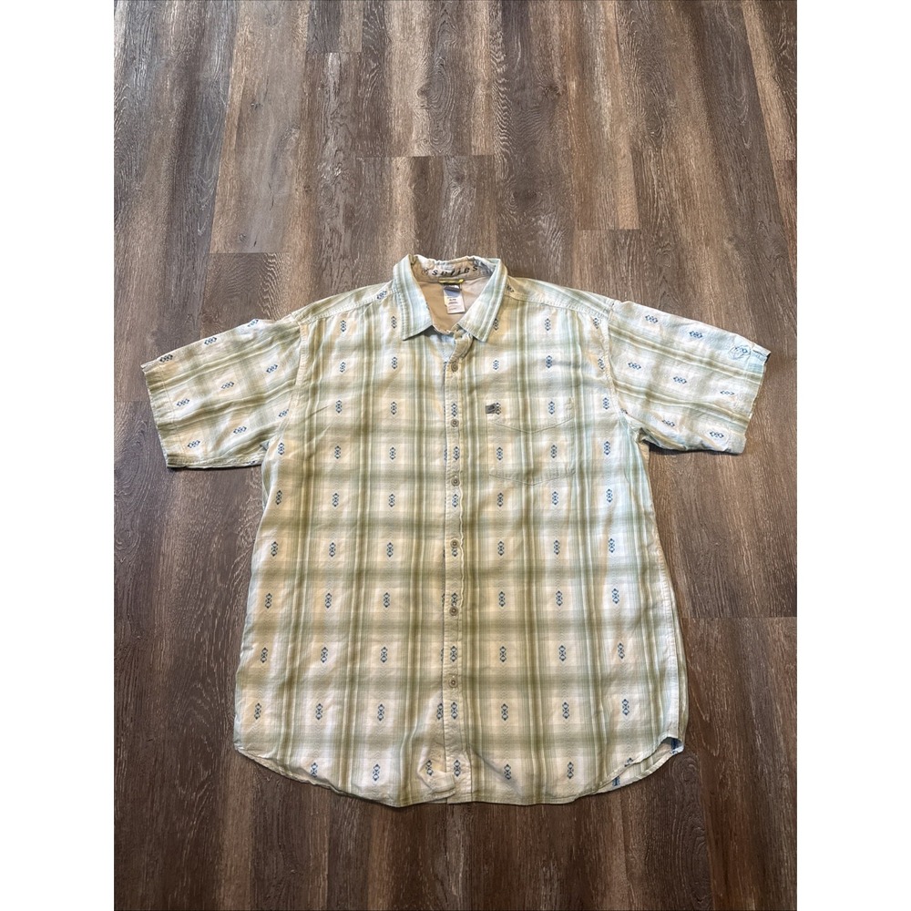 The North Face A5 Series ANWO Short Sleeve Shirt Men's XL Green Plaid Y2K